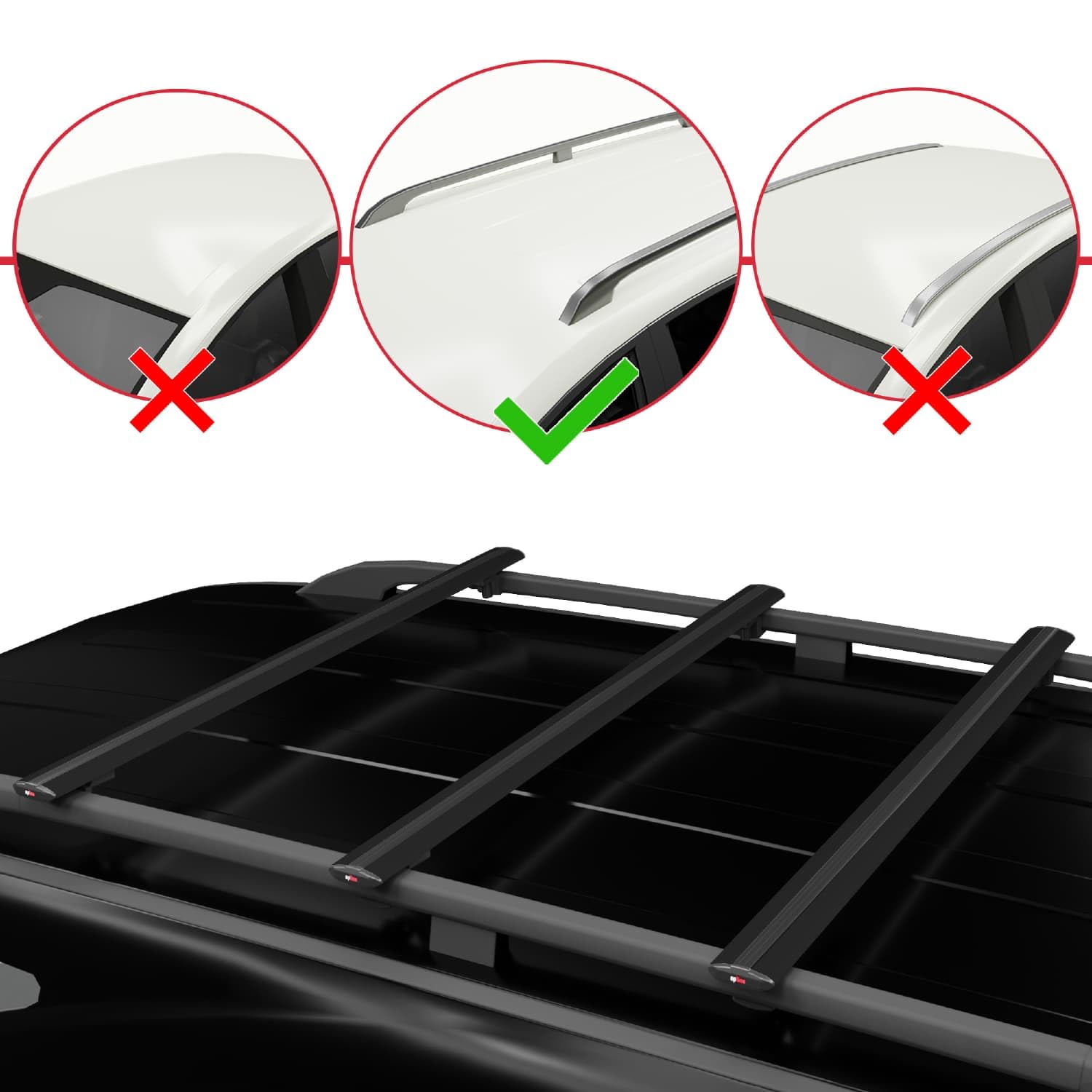 Compatible with Opel/Vauxhall Vivaro 2019-2024 Roof Rack Basic Model Roof Rack 3 Bars Pack Rack Black