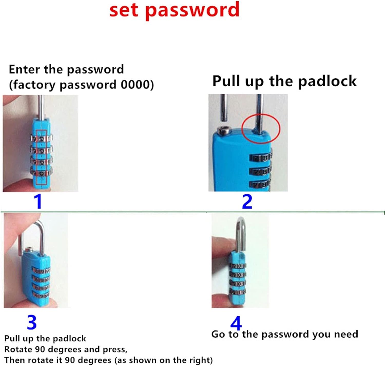 4 Dial Digit Password Lock Combination Suitcase Luggage Metal Code Password Locks Padlock Travel Theft 1Pcs(Plastic Purple)