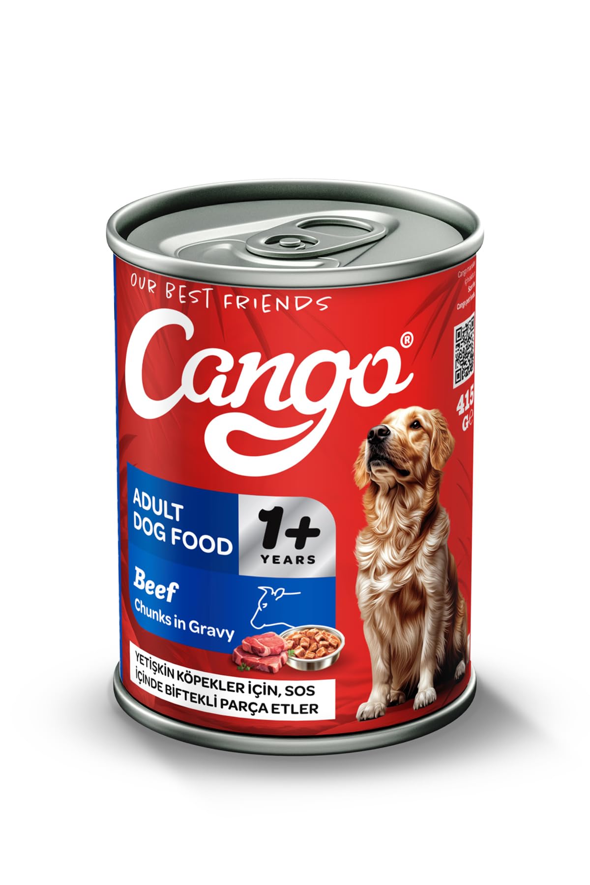Cango Yetişkin Yaş Köpek Maması Etli Biftekli 415 gr