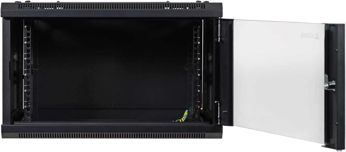 Flash Sale Buy 1 get 1 Aeons 6U Signature Wall Mount 19-inch IT Network Cabinet Enclosure Server Rack 22-inch Depth Glass Door
