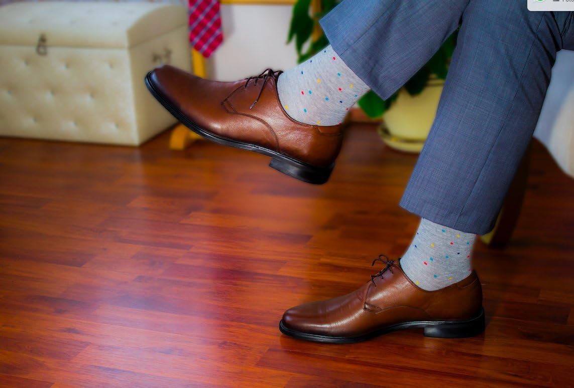 Hugh Ugoli Men's Rayon Dress Socks for Business, Trouser & Thin, Seamless, Crew Socks in Gift Box, Shoe Size: 7-12, 4-5 Pairs - Image 4