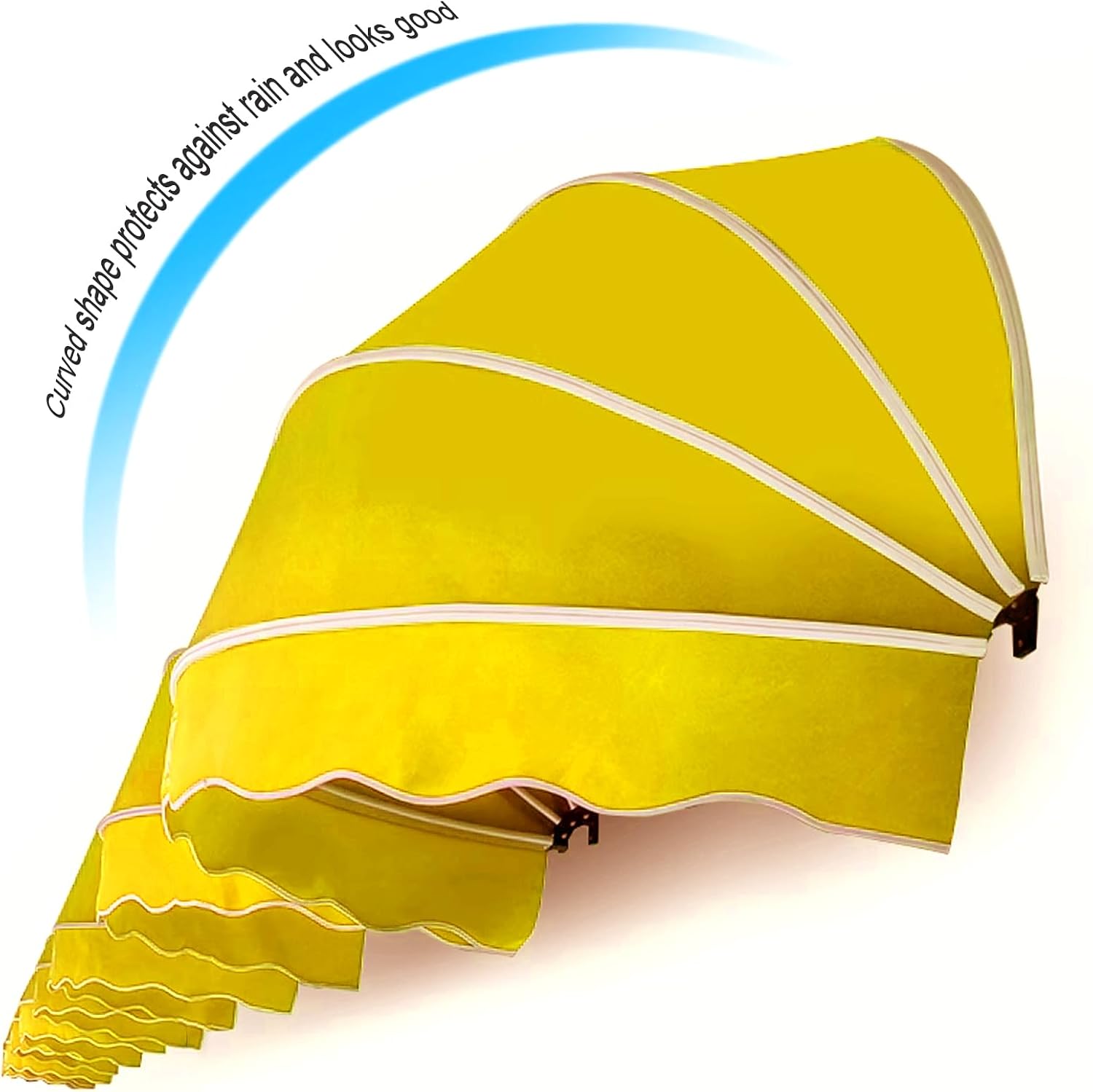 Dome Window Canopy Hemispherical Door Awning Polyester Rain Shelter UV Protection for Patio Entry Customizable Yellow Awning (60cm Diameter)