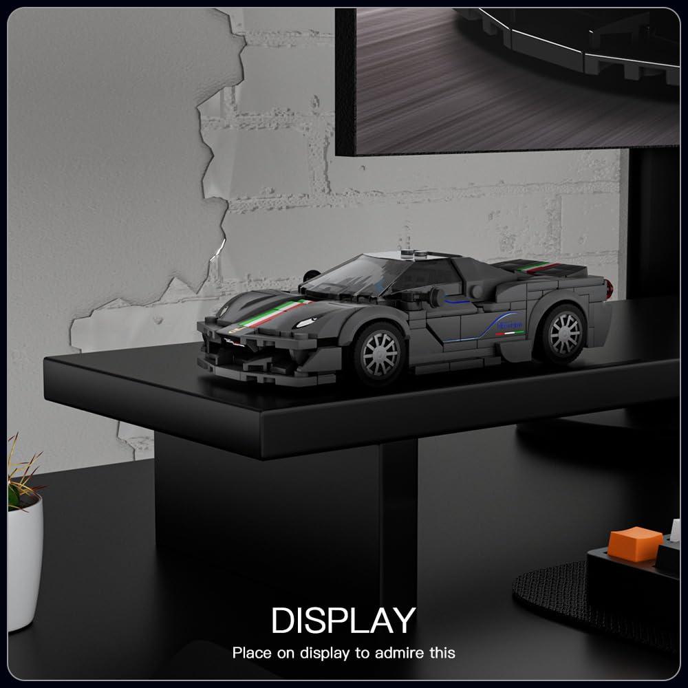Mould King 27068 Technik Speed Champion Auto Bausteine F488 Sportwagen Klemmbausteine Rennwagen Bauspielzeug mit Acryl Vitrine Modellautos zum Sammeln (358 Teile)