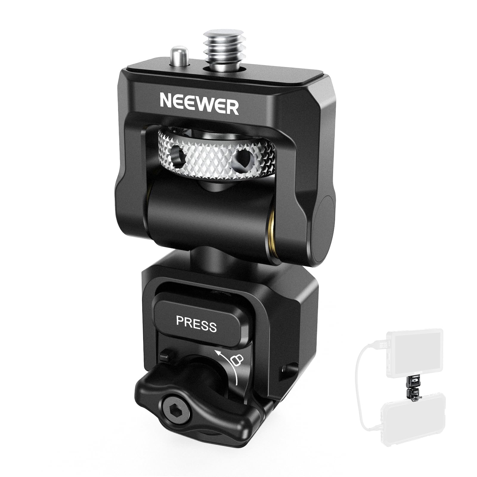NEEWER Quick Release Monitor Mount for Phone Cage, Video Rig Stabilizer Mobile Photography Accessories Holder Compatible with iPhone Samsung Android F700 Camera Field Monitor, PA127