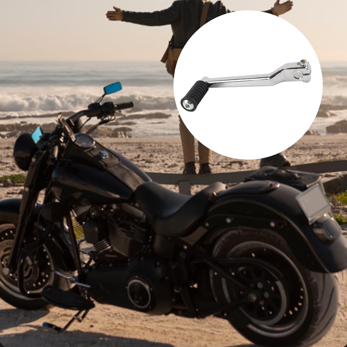 Qury Leva del cambio per moto, pedale del cambio per FL Softails 1986-2017, Touring 1988-successivi Trike modelli 2008-successivi (argento)