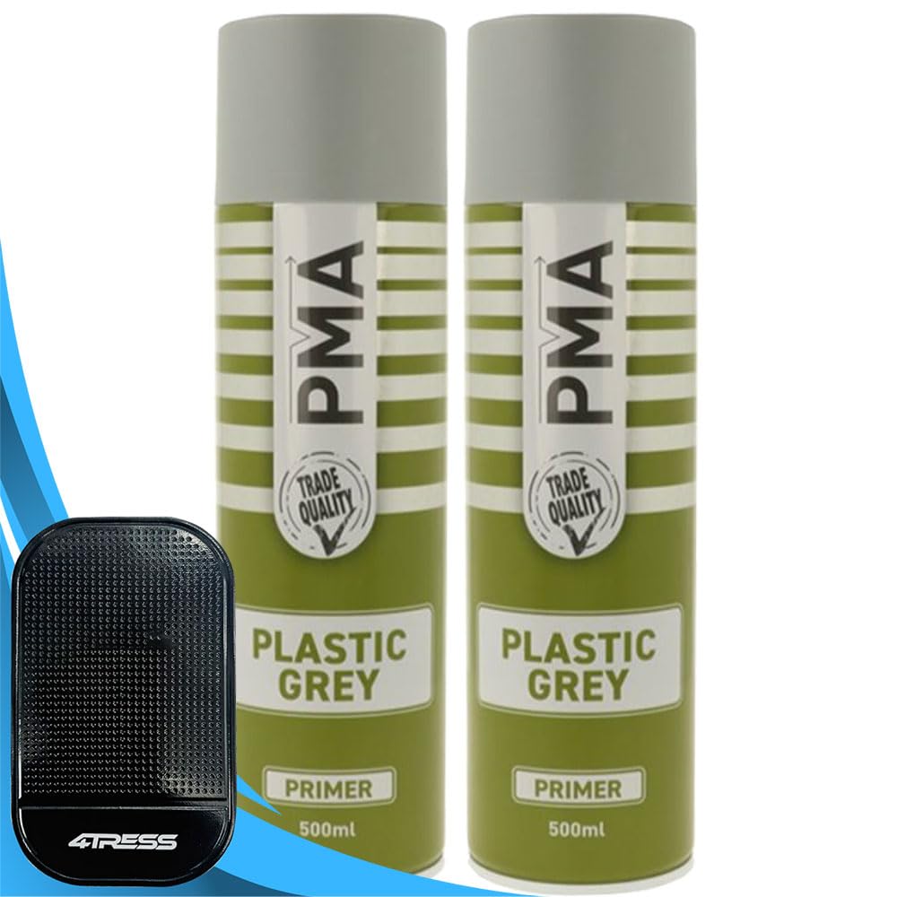 4Tress Grey Pma 2X Plastic Primer Aerosol Spray Paint Cans 500Ml Non-Slip Dash Mat(4T-Pcpa1022)