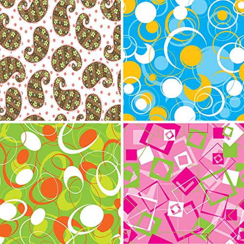 FOUR 12" x 12" Blinggasm Vinyl Sheets Set, Flowers Pattern Outdoor Vinyl 047