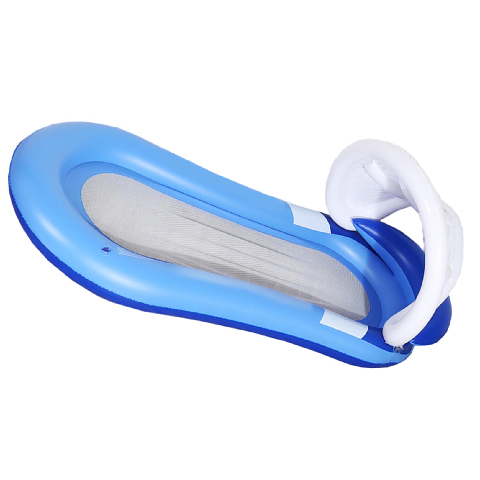 Uonlytech Hamaca de Agua Flotante Inflable de PVC para Piscinas y Playas con Respaldo Reclinable y Toldo Removible para Mayor Comodidad
