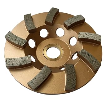 4" Diamond Grinding Wheel for Concrete Masonry 9 Segments 7/8"-5/8" | 9 turbo segments, cup wheel for concrete and masonry grinding. #30/40 grit, medium bond, 7/8"-5/8" non-threaded arbor