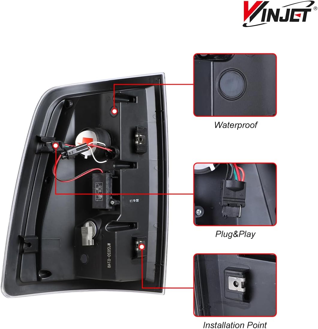 Rear view of Winjet LED Tail Light showing wiring and mounting points