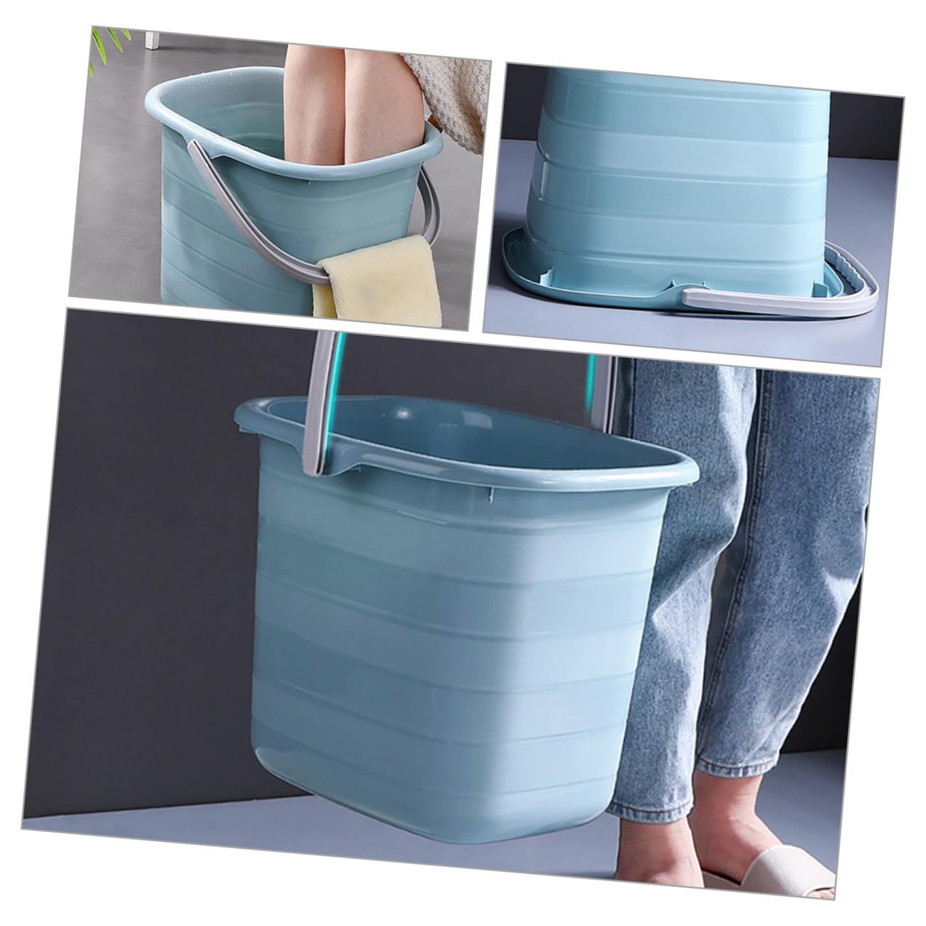 Secchio D'acqua in Plastica Manico Robusto per Giardinaggio e Piante da Giardino per Famiglie e Ranch