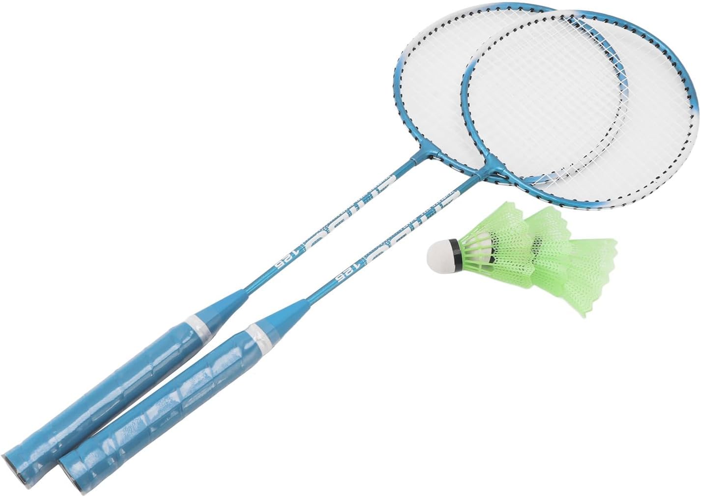 Badminton Racket, 2 Rackets and 3 Balls with Oval Shaped Head and Iron Alloy Material, for Amateur and Experienced Athletes, Adults or Children
