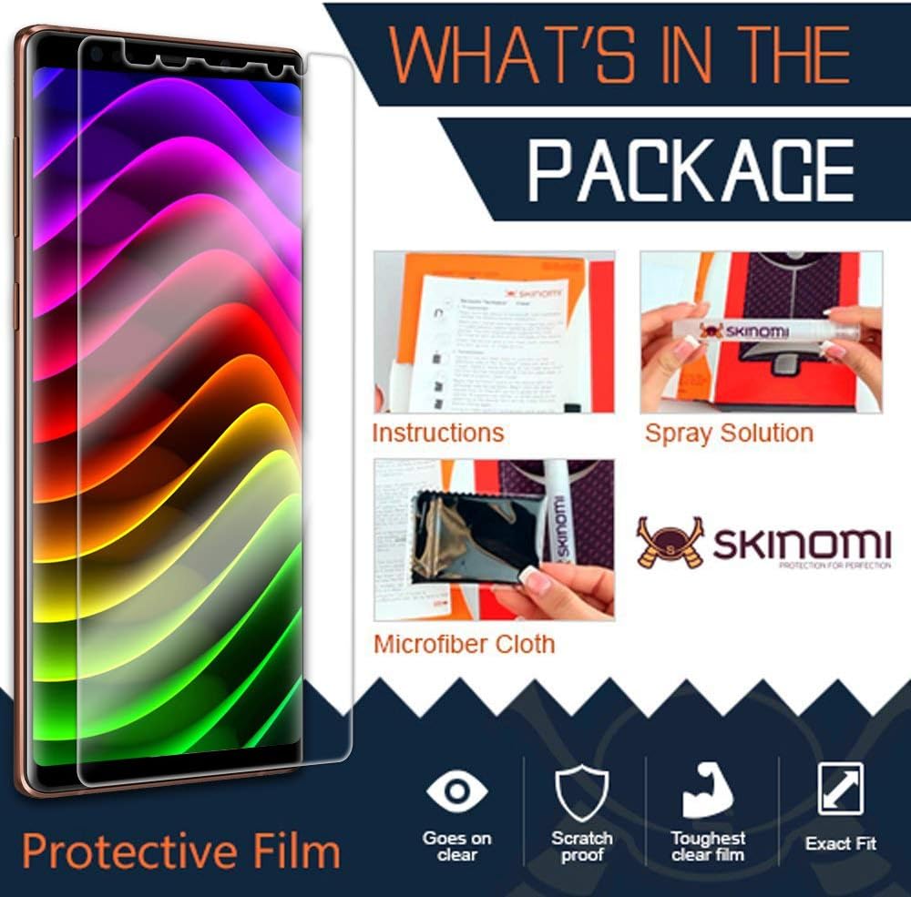 Skinomi TechSkin [2-Pack] (Edge to Edge) Clear Screen Protector for Samsung Galaxy Note 9 [Full Coverage] Anti-Bubble HD TPU Film
