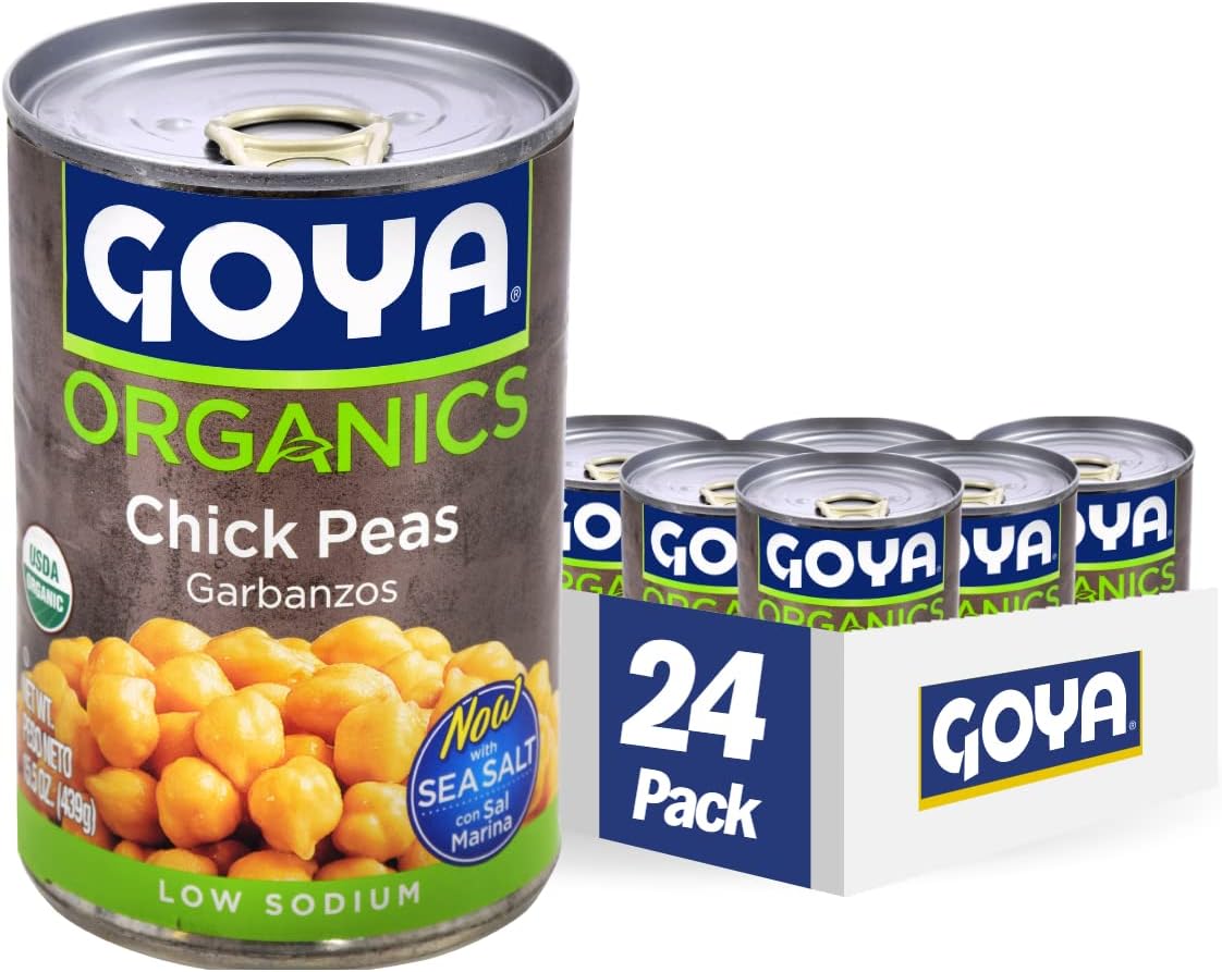 Goya Foods Organic Chick Peas, Garbanzo Beans, 15.5 Ounce (Pack of 24)