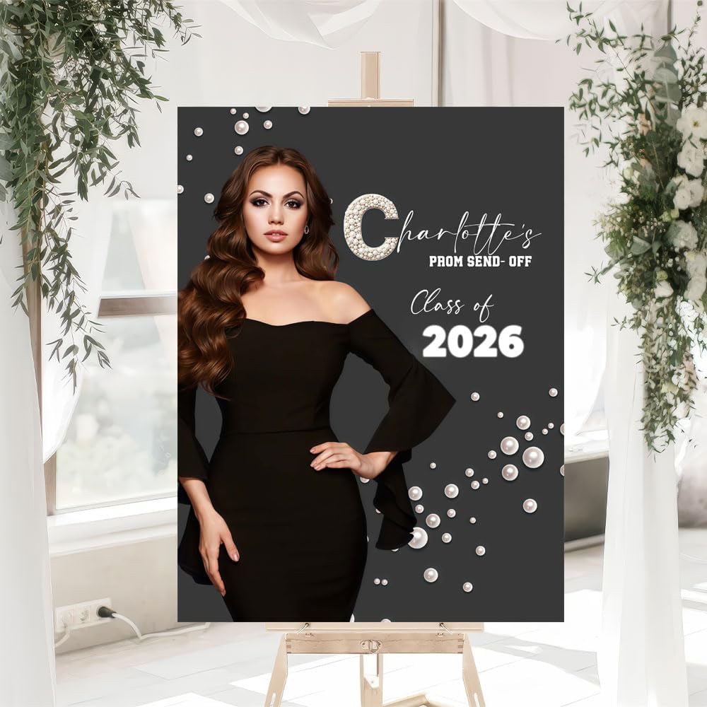 Personalized Prom Send-Off Party Welcome Sign, Prom Send Off Party Welcome Sign, Signs Prom Night Event, Prom Party Banner For Decor, Customizable Prom Decor Tapestry, Prom Yard Sign Decorations