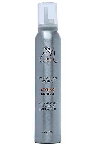 MooShe Firm Hold Styling Mousse - Fórmula ligera, voluminizadora, control de encrespamiento para todo tipo de cabello, vegano, (7 onzas), por MOO