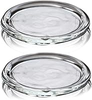 Vista 5 de Paquete de 4 portavelas de vidrio de 4 pulgadas, transparente, transparente, redondo, transparente