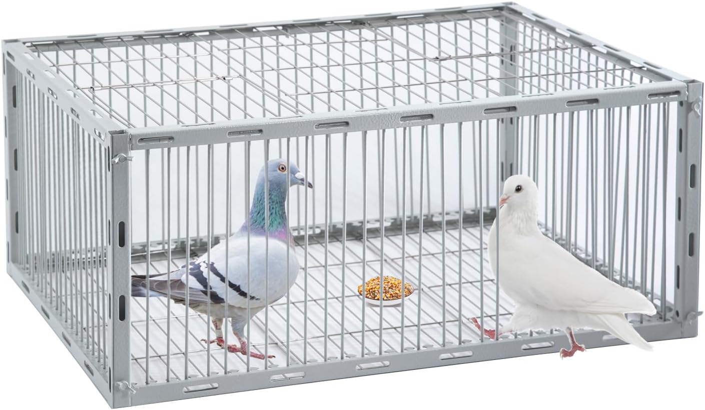 Pigeon Trap with Escape-Proof Design,Pigeon Cage with One-Way Entry,Ideal Pigeons Coop,Chicken and Bird Trap Cage,Portable & Easy Assembly,Unharmful Made of High-Strength Iron with Anti-Rust Paint
