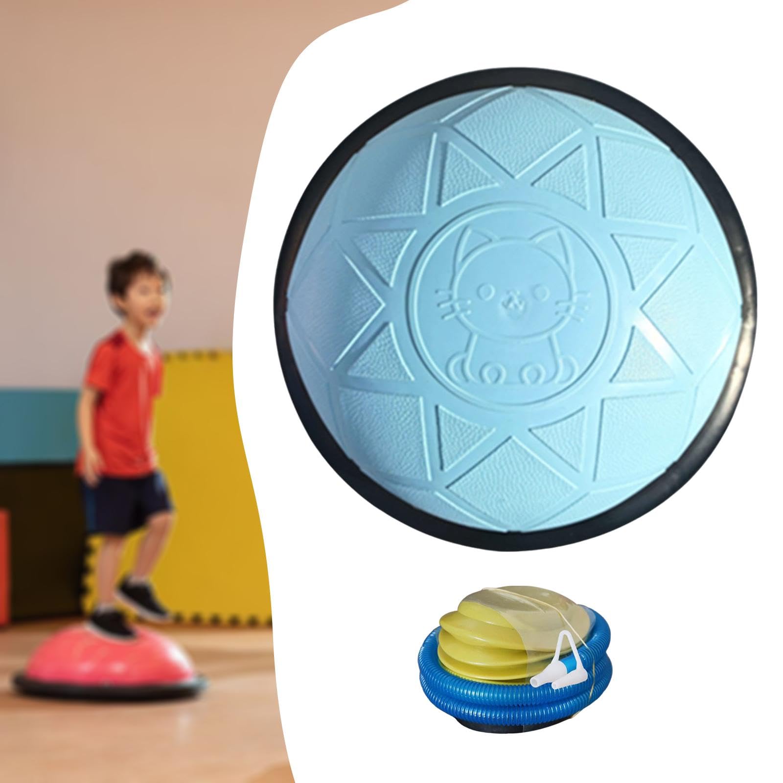 Milageto Halber Gymnastikball, 46 cm Durchmesser, rutschfest, vielseitig, tragbar, Stabilitätsball für Heim-Fitnessstudio, Kniebeugen