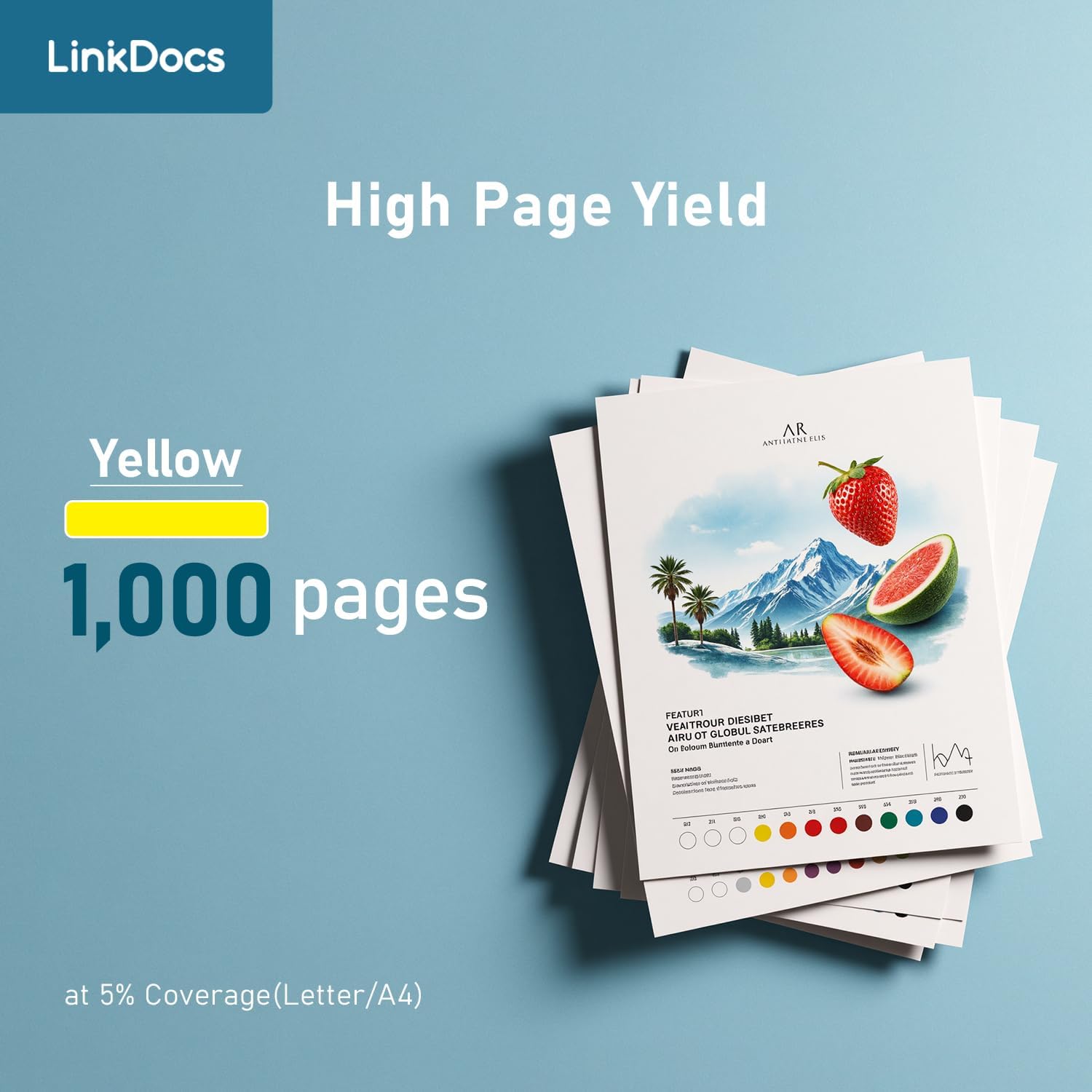LinkDocs 923e Yellow Ink Cartridges (with Chip) Remanufactured Replacement for HP 923xl 923 e Work with OfficeJet Pro 8120 8123 8130 8133 Printer (Yellow, 1-Pack)