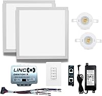 Vista 9 de PoE Texas PoE - Kit de luz inteligente con iluminación empotrada, kit de habitación individual preprogramada, luz LED de panel plano dual de 2 x 2