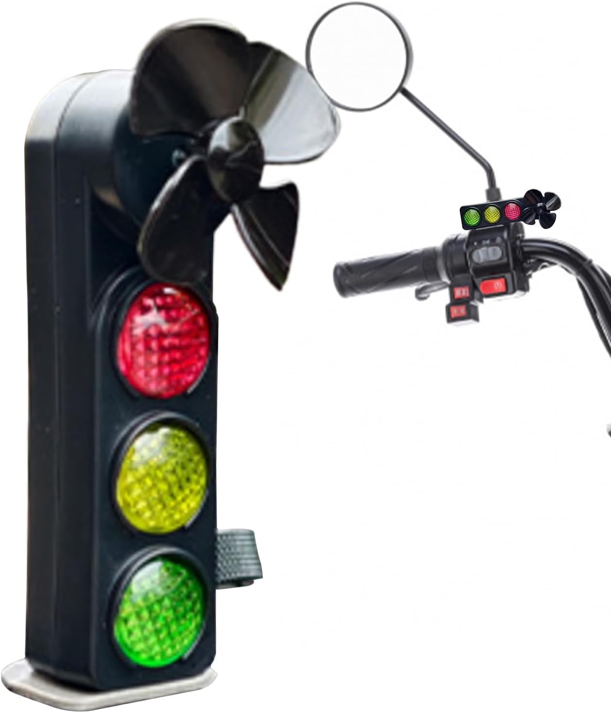 Motorcycle LED LightsWind-Powered LED Signal Lights for Handlebar - Funny Riding Accessories Windmill Ornaments Cute Bike Decorations for Scooter Electric Vehicles