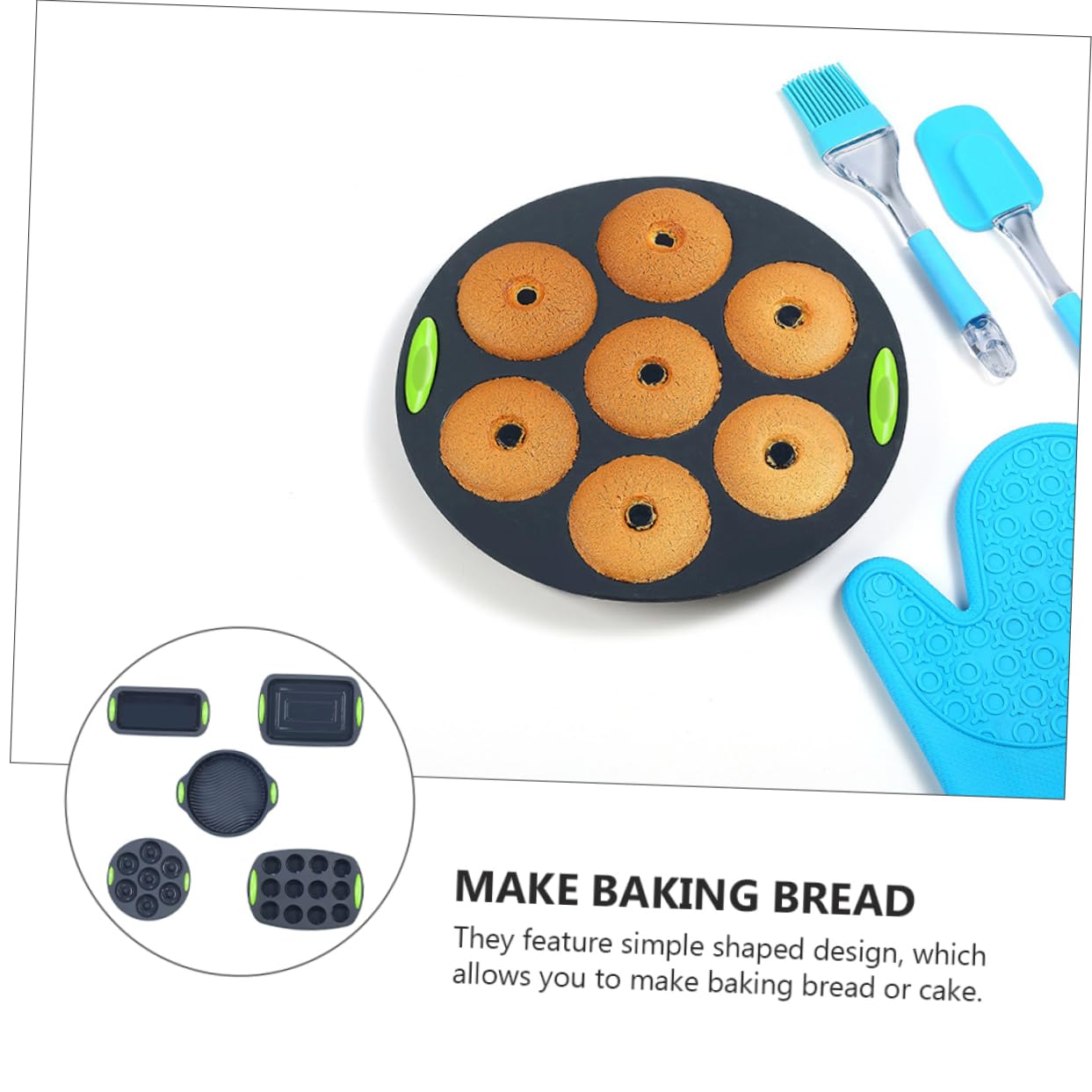 Lot de 5 Moules à Gâteau en Silicone, Moules à Pâtisserie Réutilisables