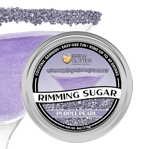 Miniatura 26 de Brew Glitter - Azúcar con ribete rosa (113g, 1x lata de barra) Adorno de cóctel para bebidas mixtas y refrescos
