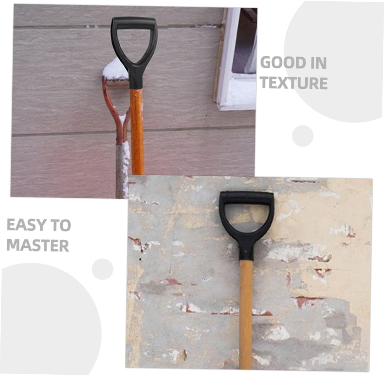 6pcs D-Shaped Plastic Snow Shovel Replacement Handles Ergonomic Design for Comfortable Grip Durable Material for Snow Removal and Gardening Tasks