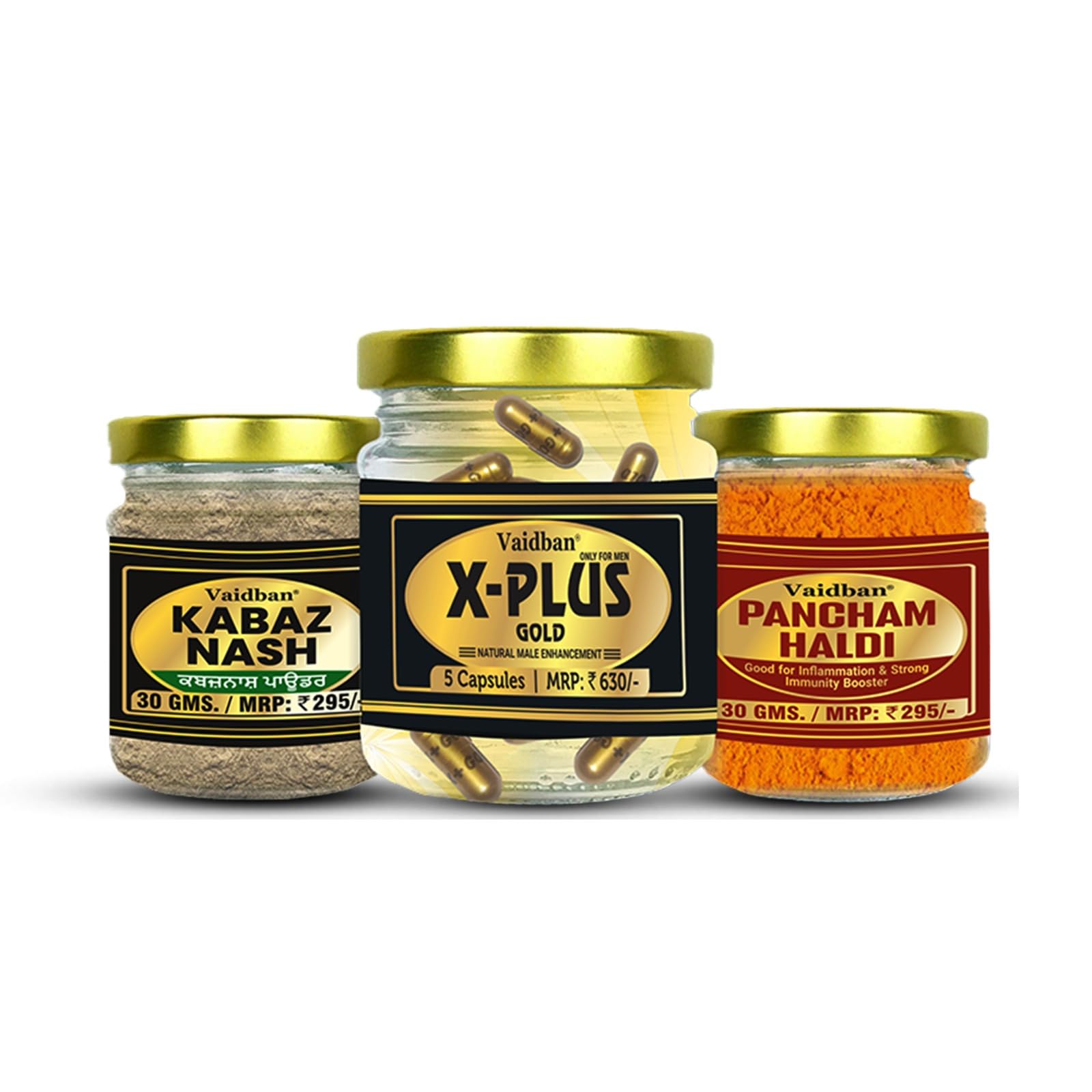 Vaidban Sample Combo Pack - X Plus Gold Shilajit, Pancham Haldi & Kabaz Nash (Pack of 3) (B0DGLV2521) Amazon Price History, Amazon Price Tracker