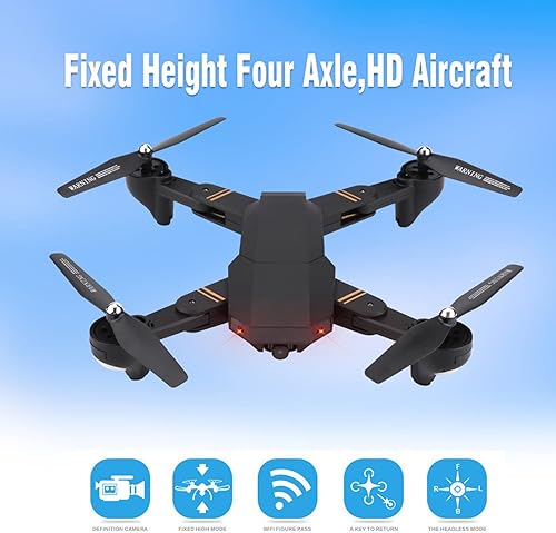 Miniatura 2 de Cuadricóptero RC, 2.4GHz Plegable 170 Gran Angular Altitud Mantener Modo Sin Cabeza Control Remoto Drone RC Quadcopter RC Parte Del Coche (2MP) ()