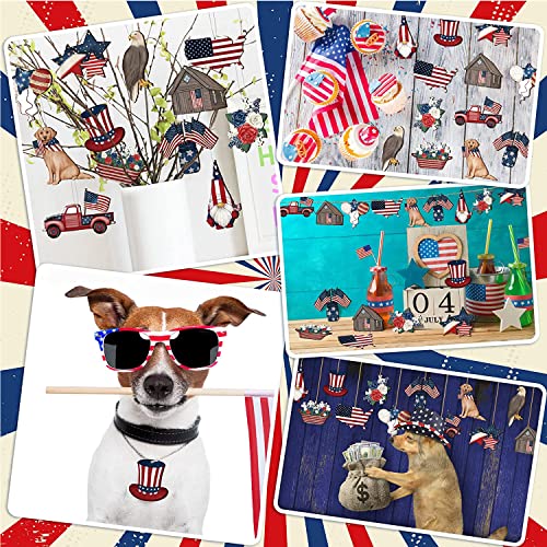 36Pcs Independence Day Wooden Patriotic Decor 4Th Of July Wooden Hanging Ornaments For Tree Vintage Wood American Flag Patriotic Decorations For Home Memorial Day Decor #TOP3