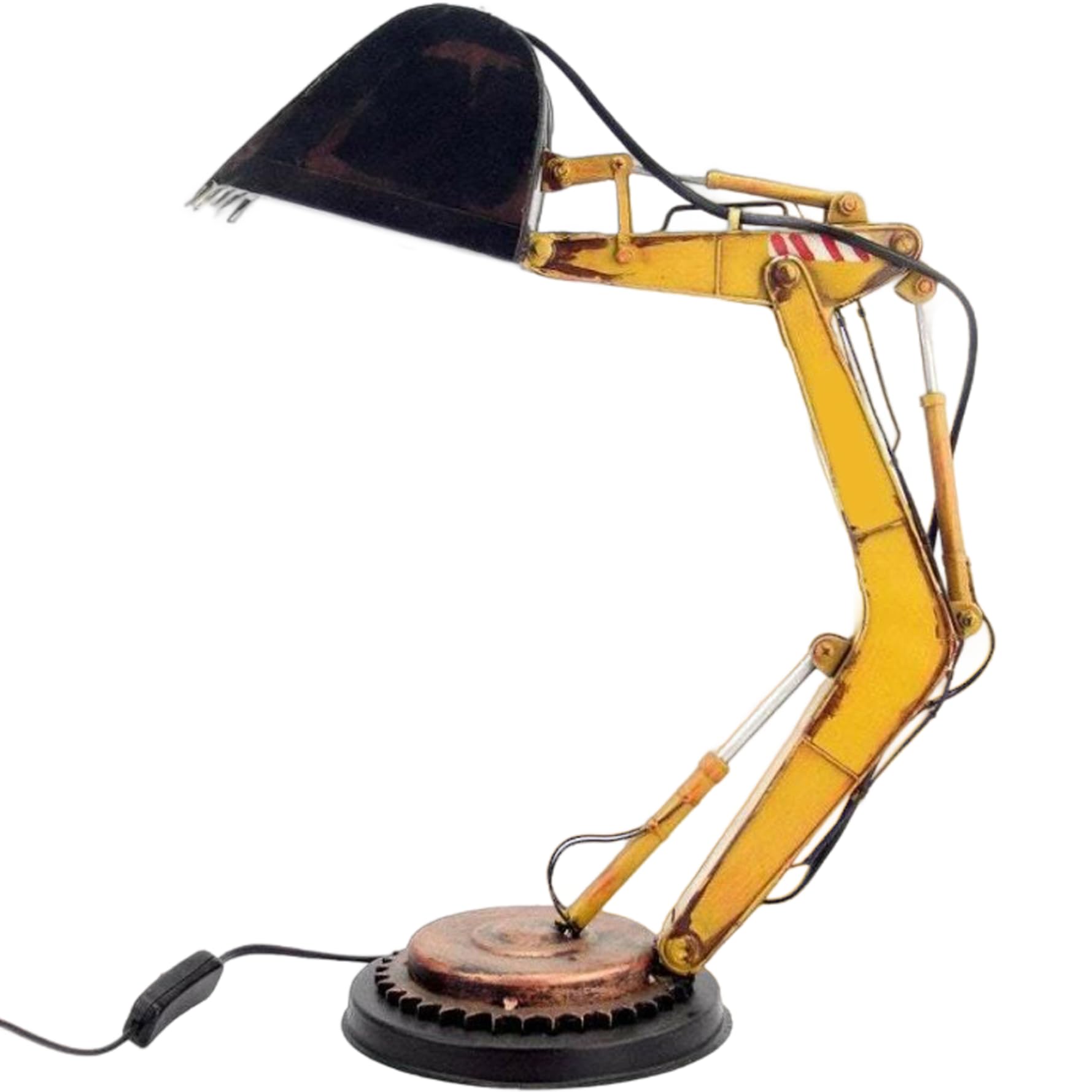 Lawnrden Kids Light Table, Excavator Table Lamp Boys Lamps 8x5x5 Inch Lifelike Construction Office Decor, USB Power Cord Light for Kids, Children Bedroom Reading Sturdy Supplies