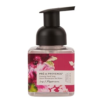 Pre de Provence Le Jardin Collection Scented Foaming Hand Soap, Gentle & Moisturizing, Infused with Jojoba & Cotton Seed Oils, 250 ml, Iris & Peppercorn
