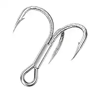 Treble Fishing Hooks, 4X Strong High Carbon Alloy Steel Triple Hooks, Sharp Barbed Fish Scale Pattern Fish Hooks,Freshwater Saltwater Sizes #8-3/0