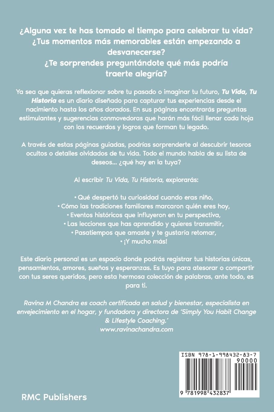 Tu Vida, Tu Historia: Un Diario Guiado Para Atesorar Recuerdos, Momentos y Logros - preguntas personalizadas e indicaciones reflexivas para compartir el regalo del viaje de su vida (Spanish Edition)