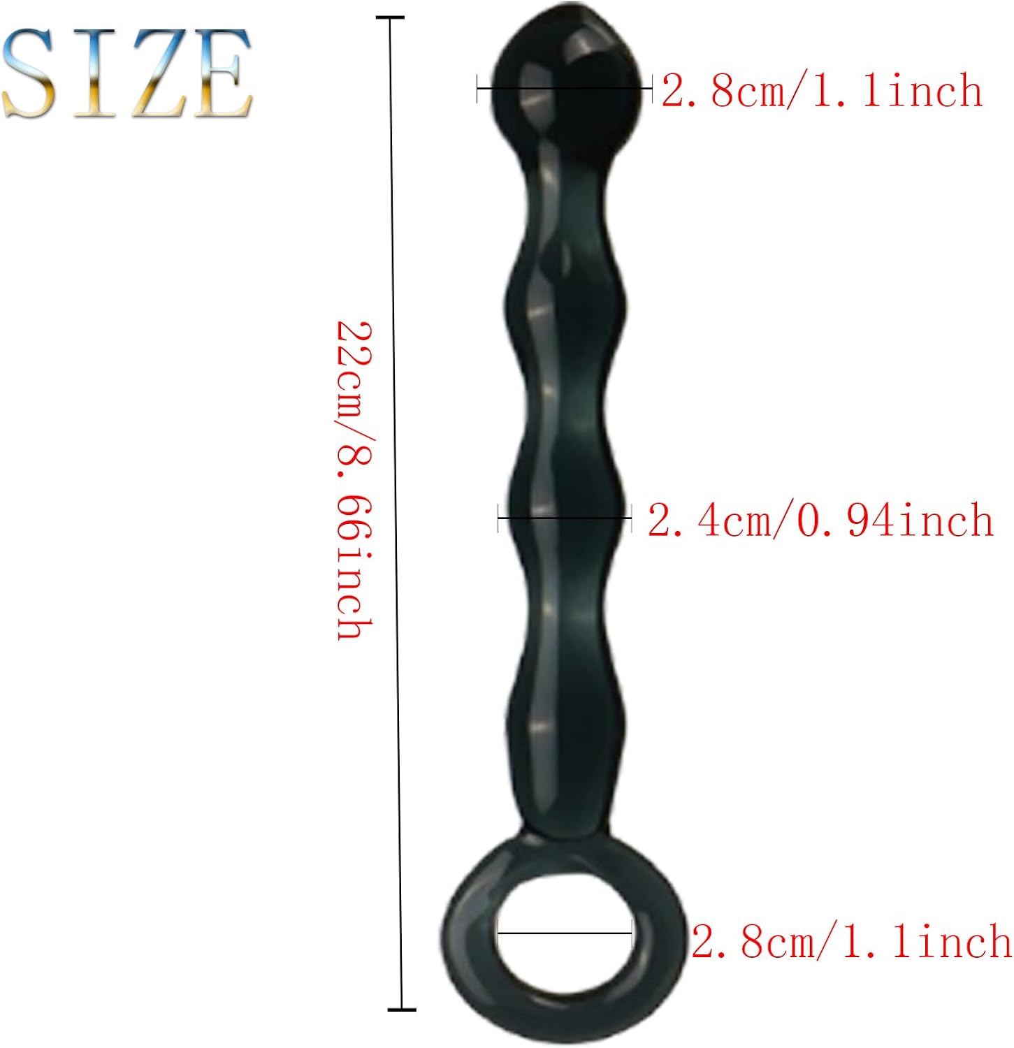 Crystal Glass Pleasure Wand Double Ended Dildo Penis G-Spot Stimulator Women Masturbator Butt Plug Anal Sex Toy for Men Women (Style 3)
