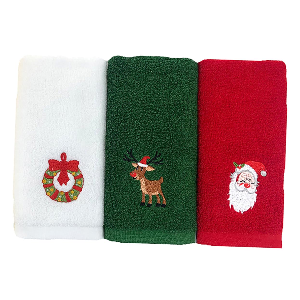 Juego de toallas navideño de algodón para vestir su baño de cortesía estas fiestas