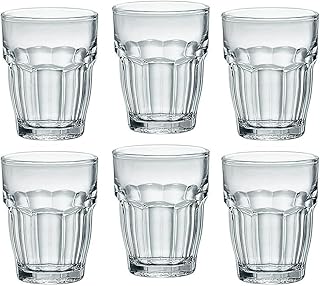 Bormioli Rocco Rock Bar 2.25 oz. Shot Stackable Tempered Beverage Glasses for Cold Drinks, Water, and Cocktails, Set of 6, Clear