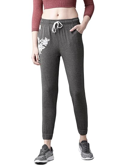 Women's Cotton Blend Regular Fit Floral Print Track Pants