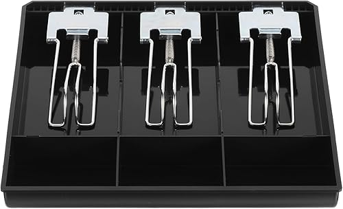 PATIKIL Bandeja de dinero para caja registradora, bandeja de inserción de cajón, organizador portátil de caja de almacenamiento de dinero con clip