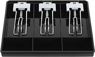 PATIKIL Money Tray Cash Register Drawer Insert Tray, Portable Currency Till Replacement Money Storage Box Organizer with Metal Clip, 3 Bill/3 Coin for Small Business Shop Supermarket Hotel