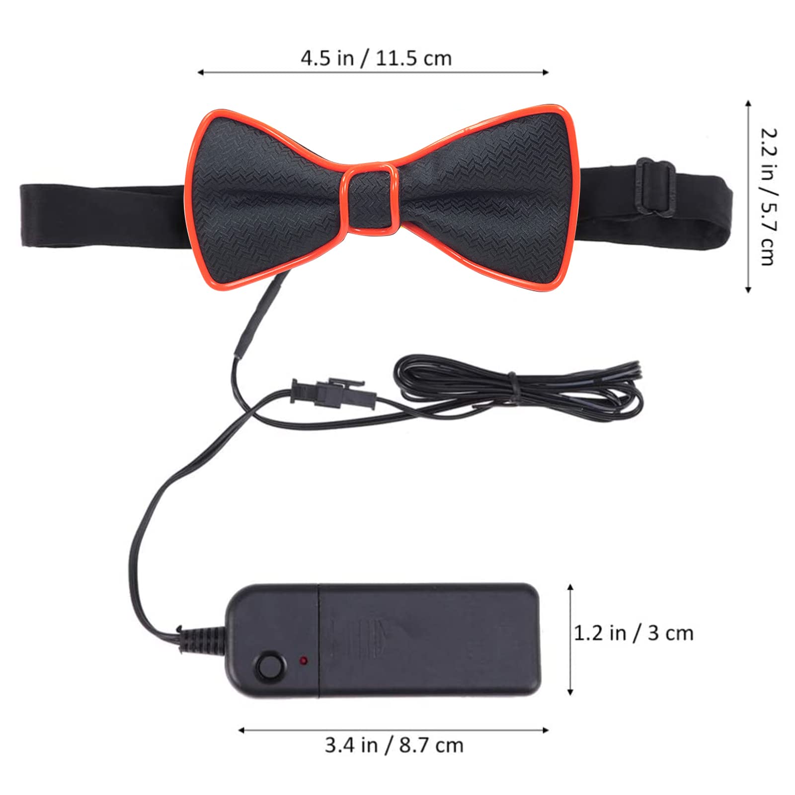 YUANZ 2 Pajarita LED Light Up Pajarita LED Pajarita Ajustable Light Up Pajarita, Novedad Pajarita Party Glowing LED Tie (Rojo)