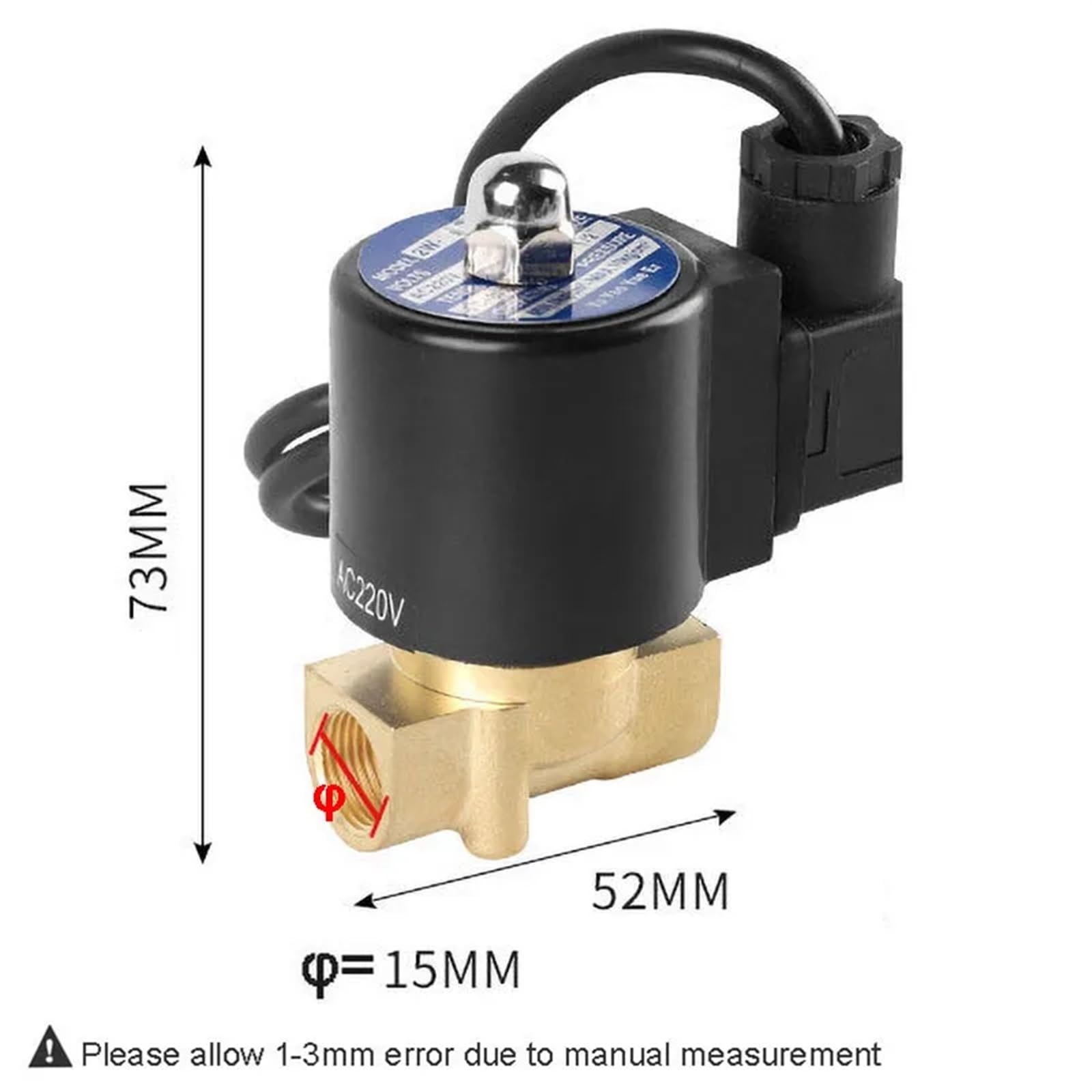 3/8" Wodoodporny zawór z mosiądzu Solenoid Normally Closed Fountain Valves do podwodnych 220 V 110 V 24 V 12 V 24 V (G-24VAC-EPDM-SEAL)