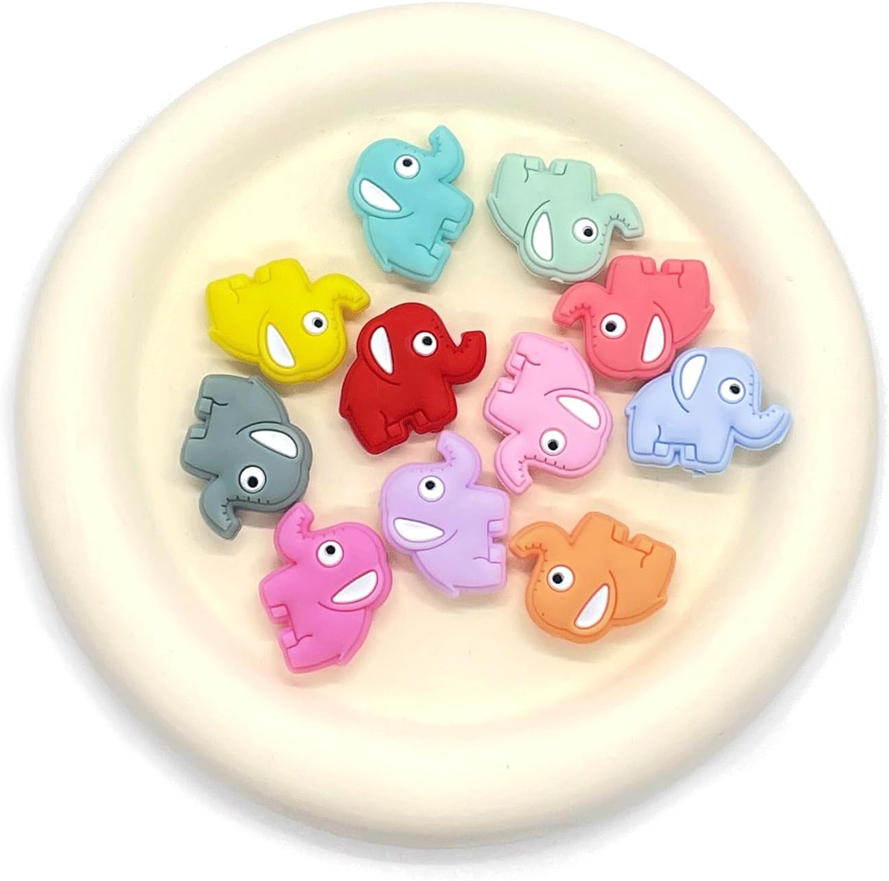 11PCS Elephant Silicone Beads, Animal Silicone Focal Beads, Colorful Spacer Silicone Beads for Keychain Making, Loose Beads Bulk for Pens DIY Handicrafts Necklace Bracelet Pendants Accessories - Image 5