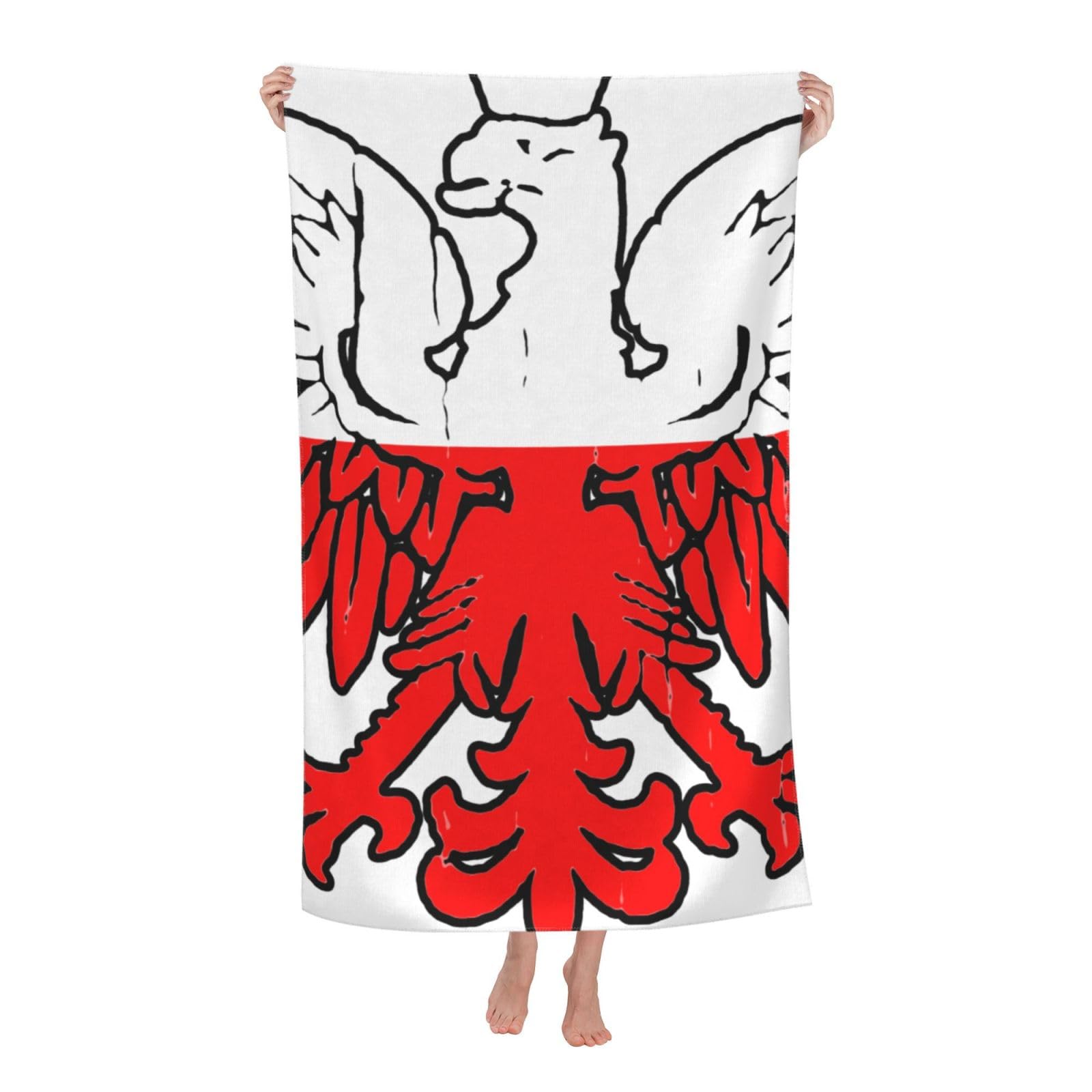 LSRCPD Beach Towel Poland Flag Polish Eagle Microfiber Beach Towels Blanket Oversized Tropical Big Extra Large XL Pool Towels Quick Dry Sandproof for Women Girls Kids