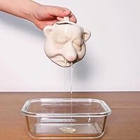 Vista 6 de Divertido separador de yema de huevo, taza separadora de nariz blanca de yema de huevo de cerámica, herramienta de filtro divisor de huevos