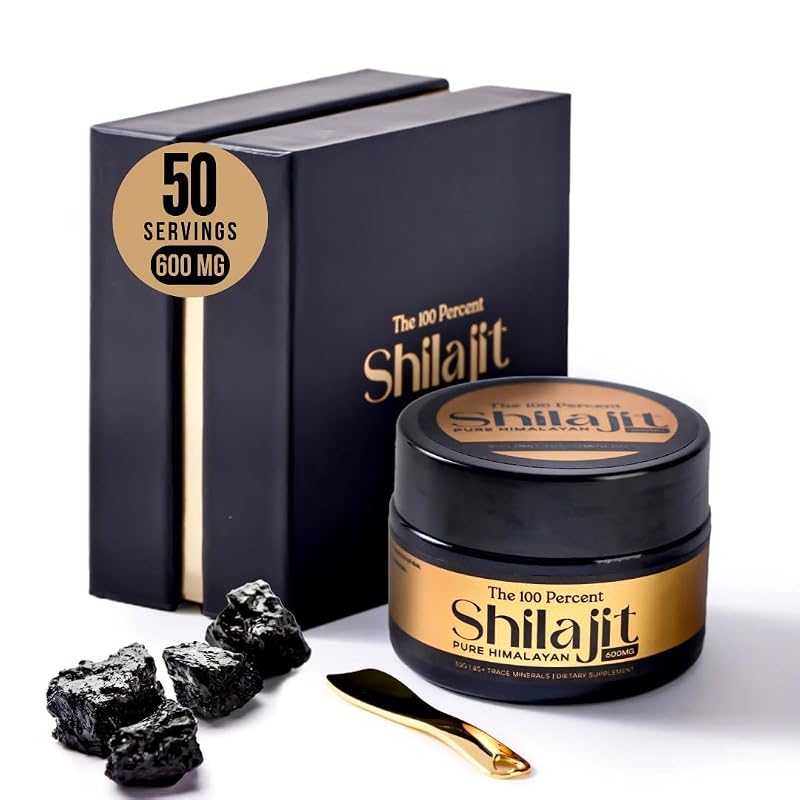 The 100 Percent Shilajit em resina com ácido fúlvico, 600 mg, 30 g