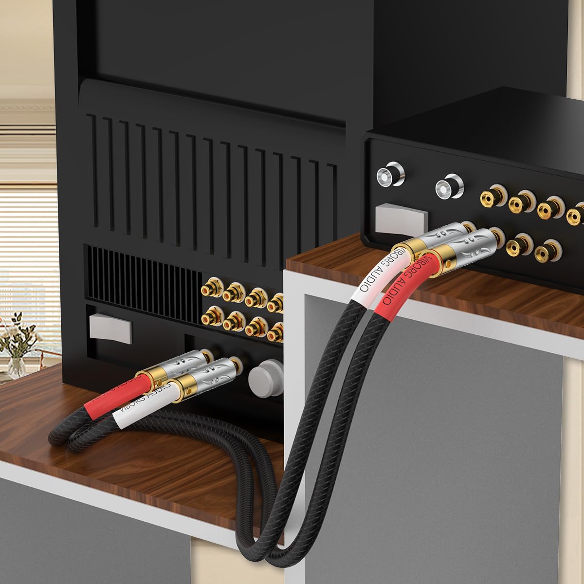 Viborg Coppia 09G-801 RCA Cavo di interconnessione 4 Core Multiplex Rame Multiplex 5N Cavo di segnale RCA OFC (3,3FT/1M)