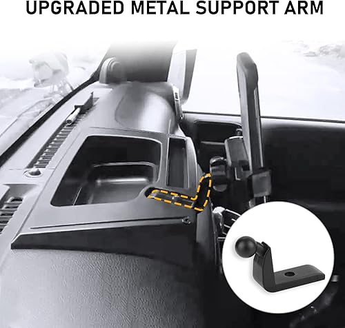 Miniatura 2 de Kaishengyuan Soporte de teléfono mejorado para Jeep Wrangler JK JKU 2011-2017, soporte de teléfono de montaje múltiple bandeja de tablero de caja de